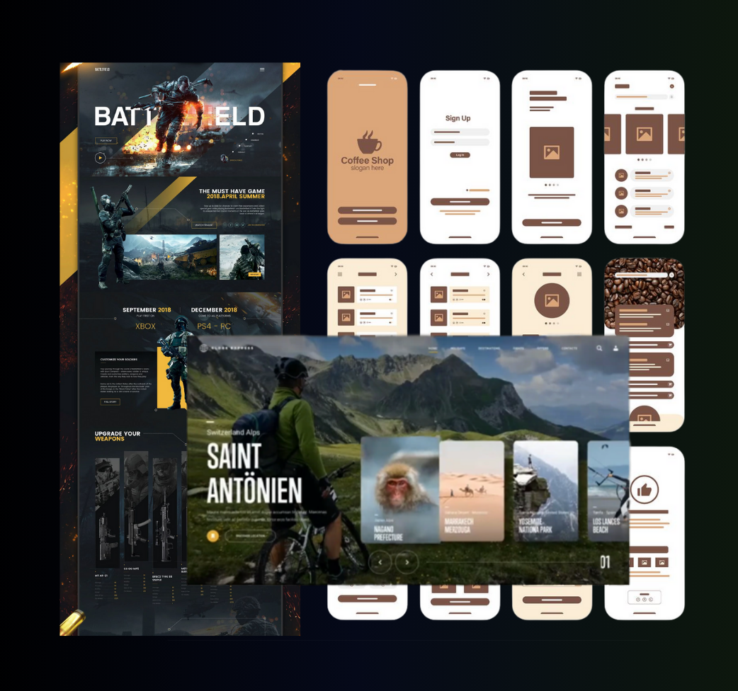 UI and UX graphics designing services for websites and mobile apps